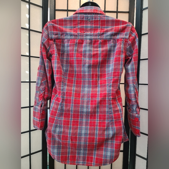 Superdry Plaid Fitted Button Up Shirt sz Small - Picture 7 of 9